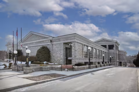 Howard County courthouse. Stone building.